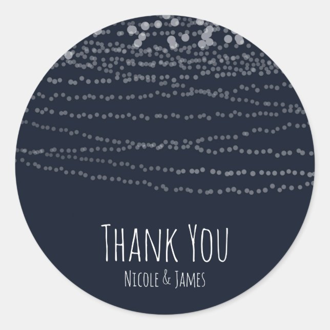 Sticker Rond Chaîne moderne élégante de lumières Blue Celebrati (Devant)