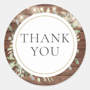 Sticker Rond Chaîne rustique Lights Fête des mariées verdoyante