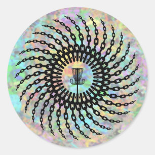 Sticker Rond Chaînes de panier de golf sur disque