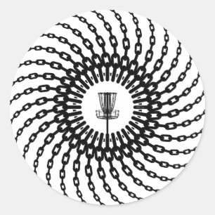 Sticker Rond Chaînes de panier de golf sur disque