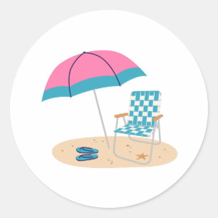 Sticker Rond Chaise de plage