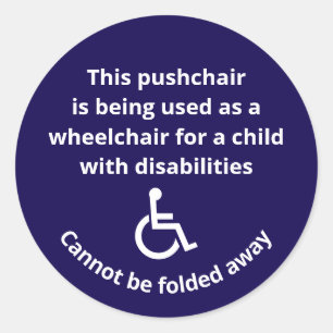 Sticker Rond Chaise roulante Poussette personnalisée non pliabl