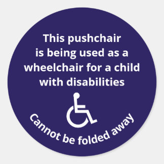 Sticker Rond Chaise roulante Poussette personnalisée non pliabl
