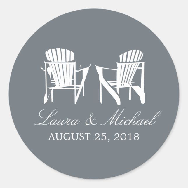 Sticker Rond Chaises Adirondack | MARIAGE (Devant)
