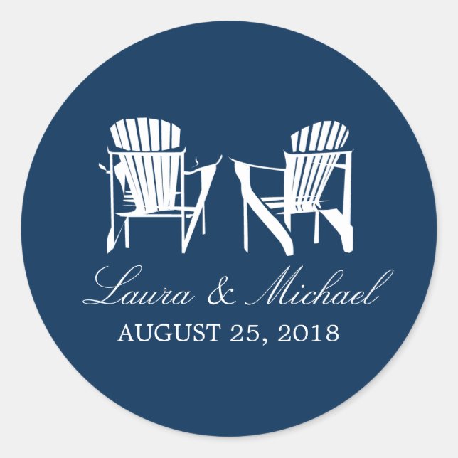 Sticker Rond Chaises Adirondack | MARIAGE (Devant)