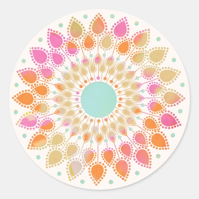 Sticker Rond Chakra Lotus Fleur Mandala (Devant)