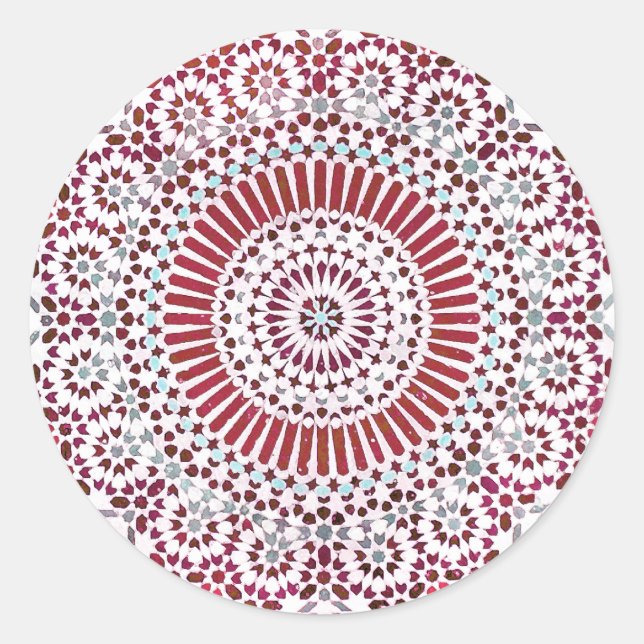 Sticker Rond chakra rouge cercle mosaïque (Devant)