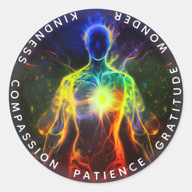 Sticker Rond Chakras | Auras humains | Energy Healer (Devant)