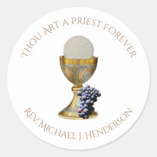 Sticker Rond Chalice d'Ordination du prêtre catholique