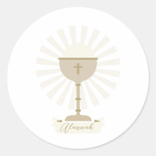 Sticker Rond Chalice Or Communion Personnalisée