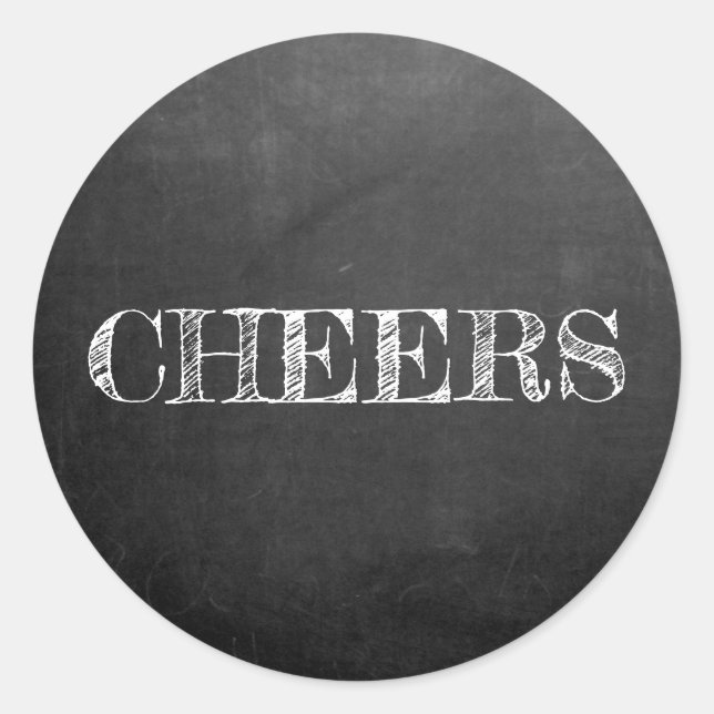 Sticker Rond Chalkboard applaudit la typographie noir et blanc (Devant)