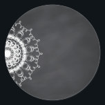 Sticker Rond Chalkboard Blackboard Floral Swirl Personnaliser<br><div class="desc">Un tableau noir ou un tableau blanc propre pour customiser le texte à chaque occasion.</div>