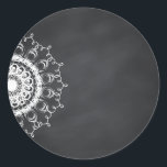 Sticker Rond Chalkboard Blackboard Floral Swirl Personnaliser<br><div class="desc">Un tableau noir ou un tableau blanc propre pour customiser le texte à chaque occasion.</div>