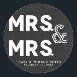 Sticker Rond Chalkboard Chalk Mme. & Mme Mariage Fiançailles<br><div class="desc">Customize however you want.</div>