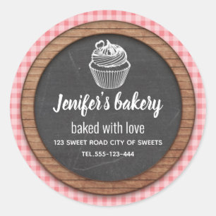Sticker Rond Chalkboard cupcakes et friandises maison