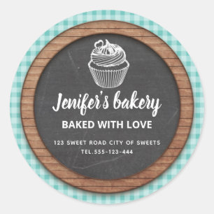 Sticker Rond Chalkboard cupcakes et friandises maison