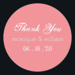 Sticker Rond Chalkboard Flourdissant rose Rustique Merci Mariag<br><div class="desc">Une police florissante de style tableau-noir contre un arrière - plan rose. Simple et doux.</div>