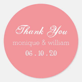 Sticker Rond Chalkboard Flourdissant rose Rustique Merci Mariag
