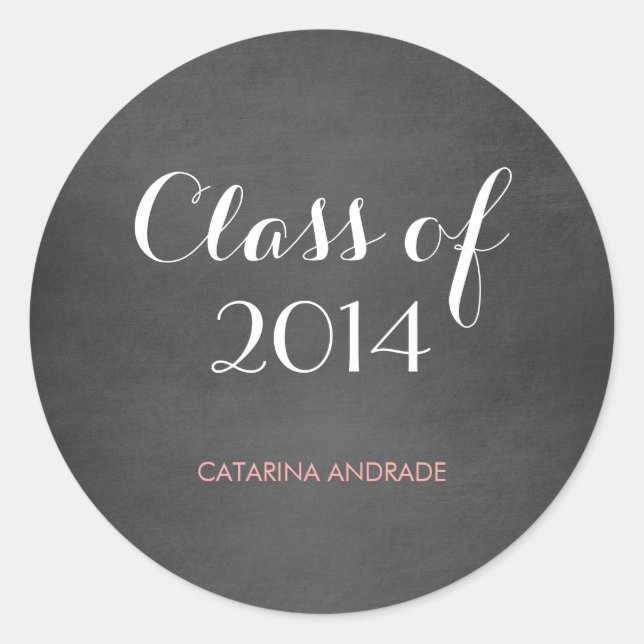 Sticker Rond Chalkboard Graduation Seals Modernisation Calligra (Devant)