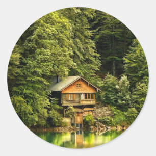 Sticker Rond Chambre de lac cabin