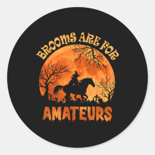 Sticker Rond Chambres vintage Pour Amateurs Halloween Horse Ri