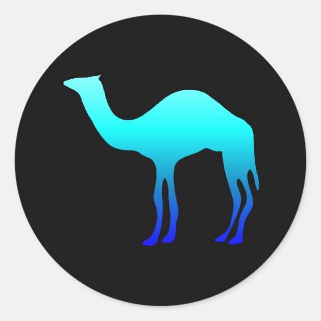 Sticker Rond Chameau Bleu (Devant)