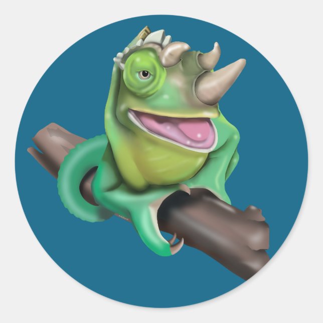 Sticker Rond Chameleon de Jackson (Devant)