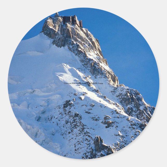 Sticker Rond Chamonix de Aiguille de Midi, Mont Blanc, France (Devant)