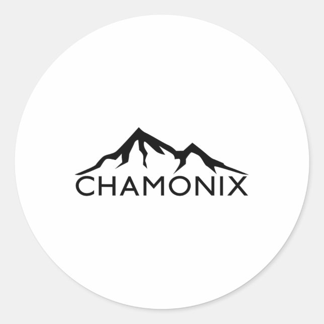 Sticker Rond Chamonix France Ski (Devant)