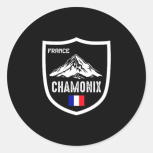 Sticker Rond Chamonix france station de ski ski montagne frança