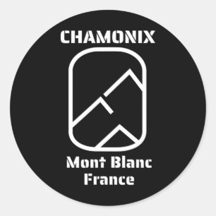 Sticker Rond Chamonix Mont Blanc France Ski Snowboard