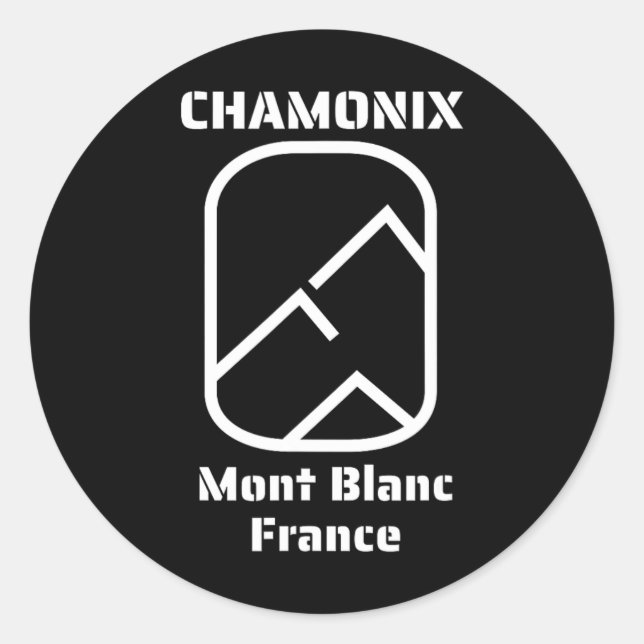 Sticker Rond Chamonix Mont Blanc France Ski Snowboard (Devant)