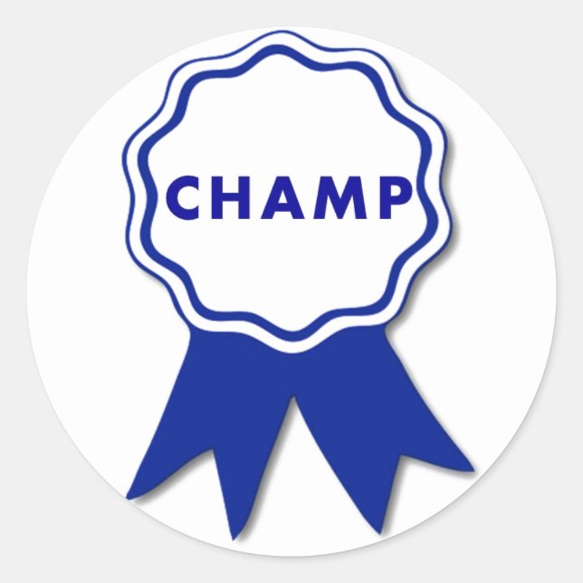 Sticker Rond Champ Blue Ribbon (Devant)