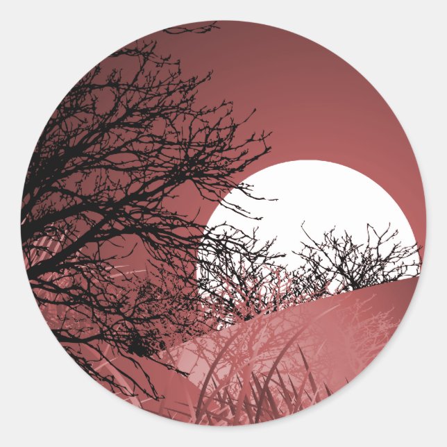 STICKER ROND CHAMP COMPLET LUNE - ROUGE (Devant)