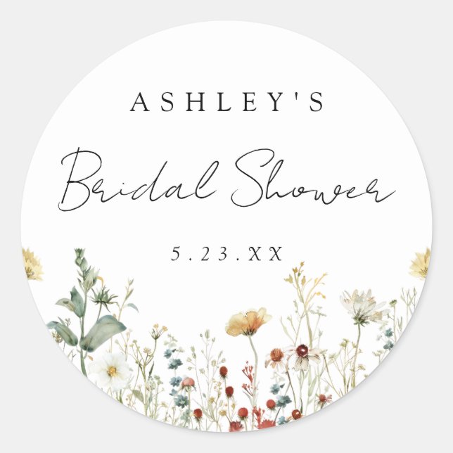 Sticker Rond Champ de fleurs sauvages estivales pour une baby s (Devant)