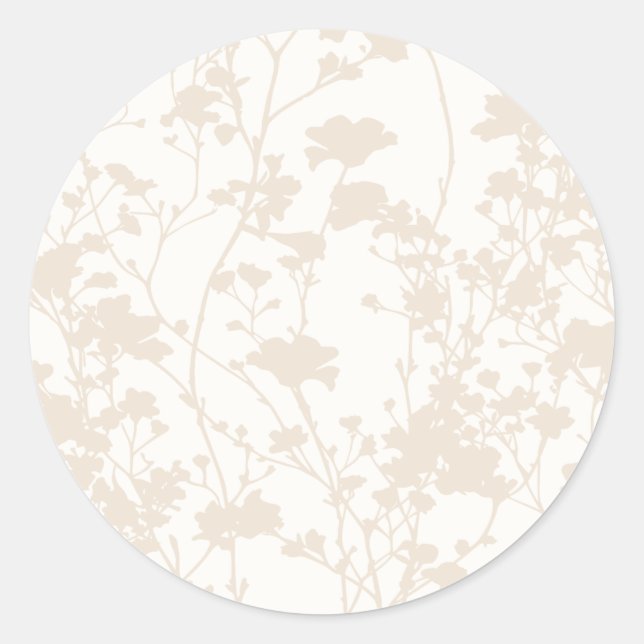 Sticker Rond Champ floral (ivoire - Champagne) (Devant)
