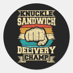 Sticker Rond Champ livraison sandwich Knuckle