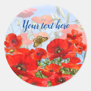 Sticker Rond Champ Poppy