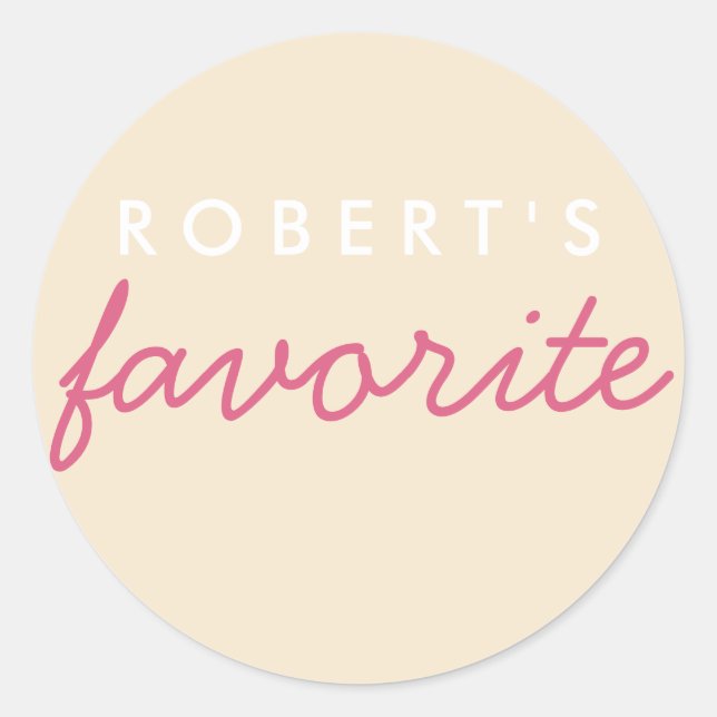 Sticker Rond Champagne Blush Favori Personnalisé (Devant)