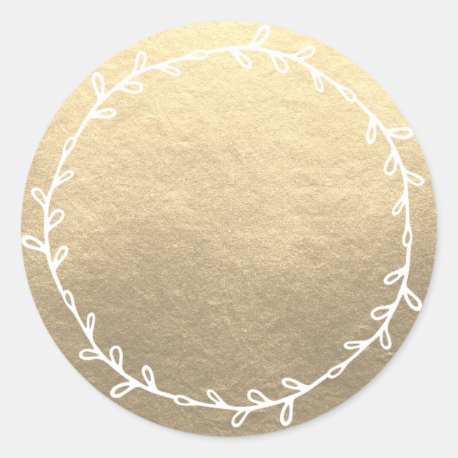 Sticker Rond Champagne Doré Rustique Fait Maison Écrivez Sur Vi (Devant)