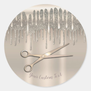 Sticker Rond Champagne Gold Hair Styliste Diamond Parties scint