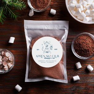 Sticker Rond Champagne sur glace   Bachelorette Après Ski