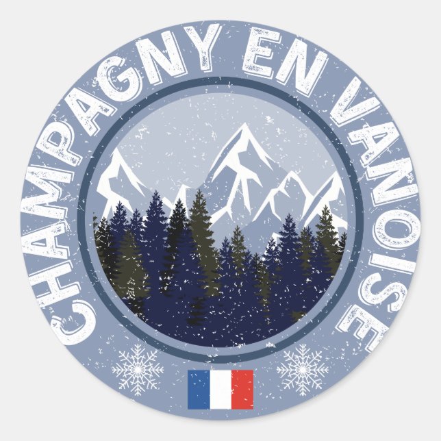 Sticker Rond Champagny en Vanoise Station de Ski (Devant)