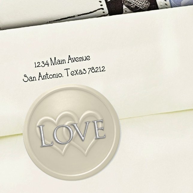 Sticker Rond Champgne Two Hearts Intertwined Wedding (Créateur téléchargé)