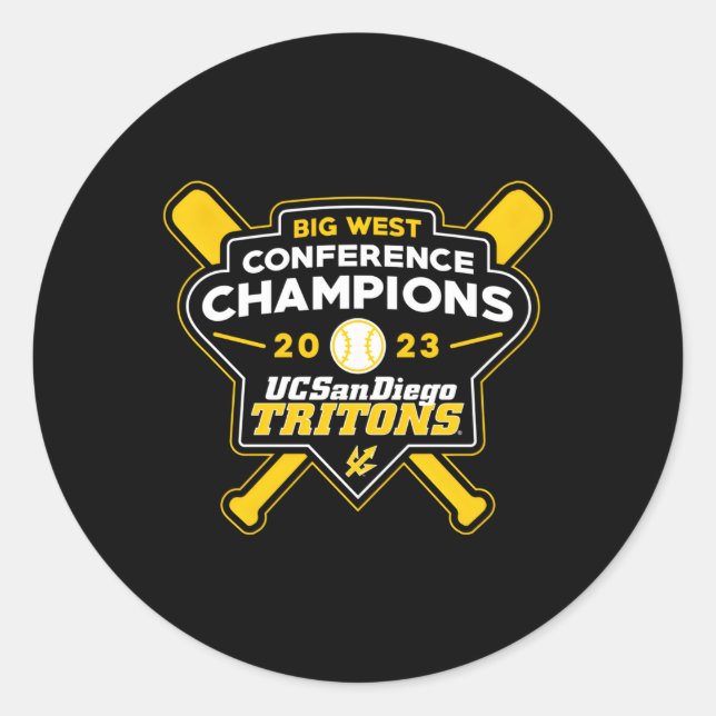Sticker Rond Champi de baseball du Big West 2023 Uc San Diego T (Devant)