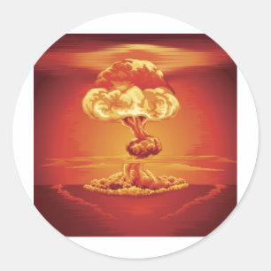 Sticker Rond Champignon atomique d'explosion nucléaire