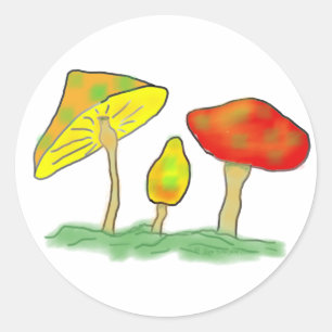Sticker Rond Champignons
