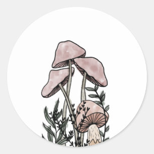 Sticker Rond Champignons