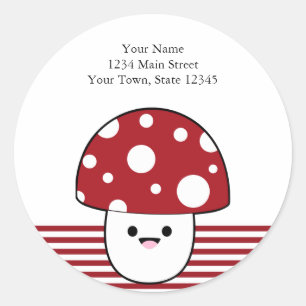 Sticker Rond Champignons de champignons mignons