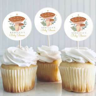 Sticker Rond Champignons des bois Anniversaire Favoriser